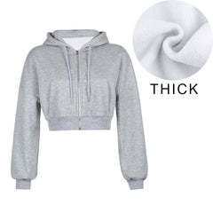 Hoodies Sweatshirt Tracksuit Long Sleeve Crop Top Fashion