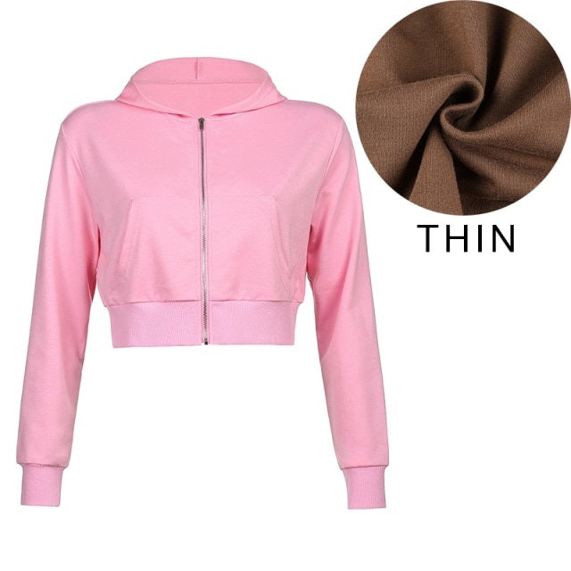 Hoodies Sweatshirt Tracksuit Long Sleeve Crop Top Fashion