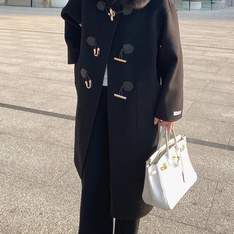 Horn Buckle Double-sided Wool Outerwear