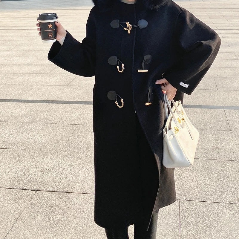 Horn Buckle Double-sided Wool Outerwear