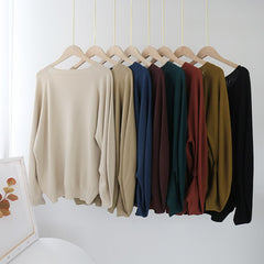 Irregular Long Sleeve Pullover Sweaters