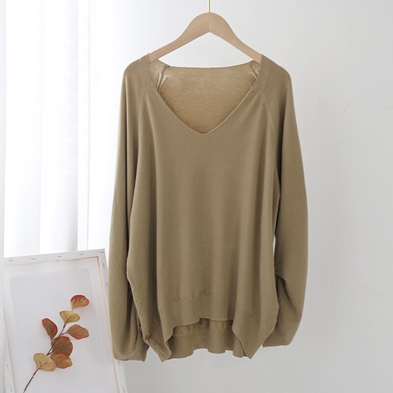 Irregular Long Sleeve Pullover Sweaters