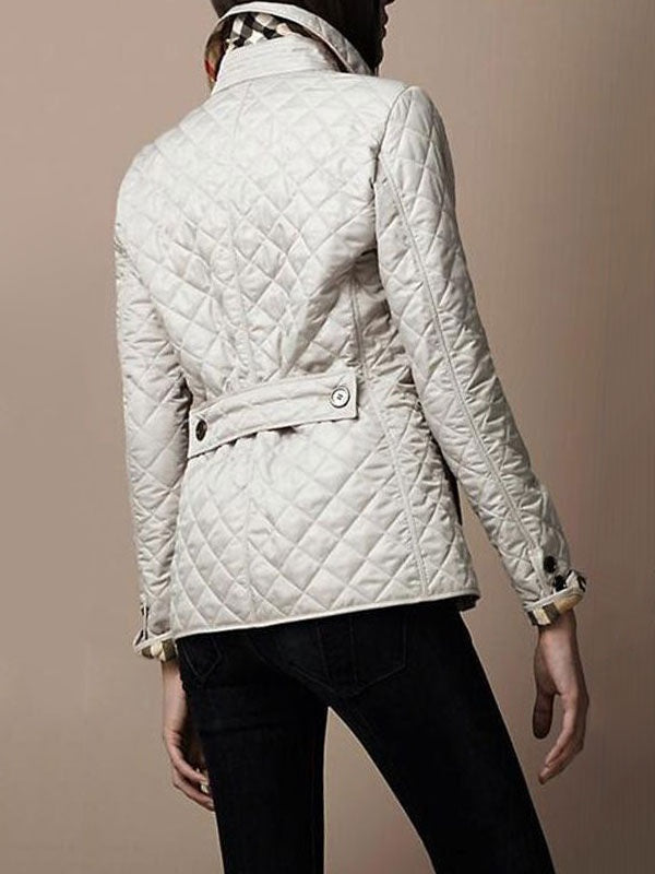 Jacket Button Long Sleeve Turndown Collar Padded Coat