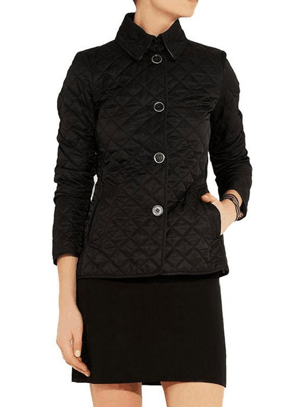 Jacket Button Long Sleeve Turndown Collar Padded Coat