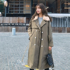Jacket Pockets High-Quality Elegant Lace Solid Color Long Coats