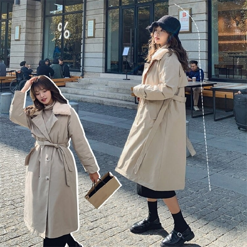 Jacket Pockets High-Quality Elegant Lace Solid Color Long Coats