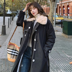 Jacket Pockets High-Quality Elegant Lace Solid Color Long Coats
