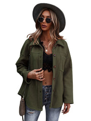 Jacket Turndown Collar Long Sleeves Wind breaker Over Coat