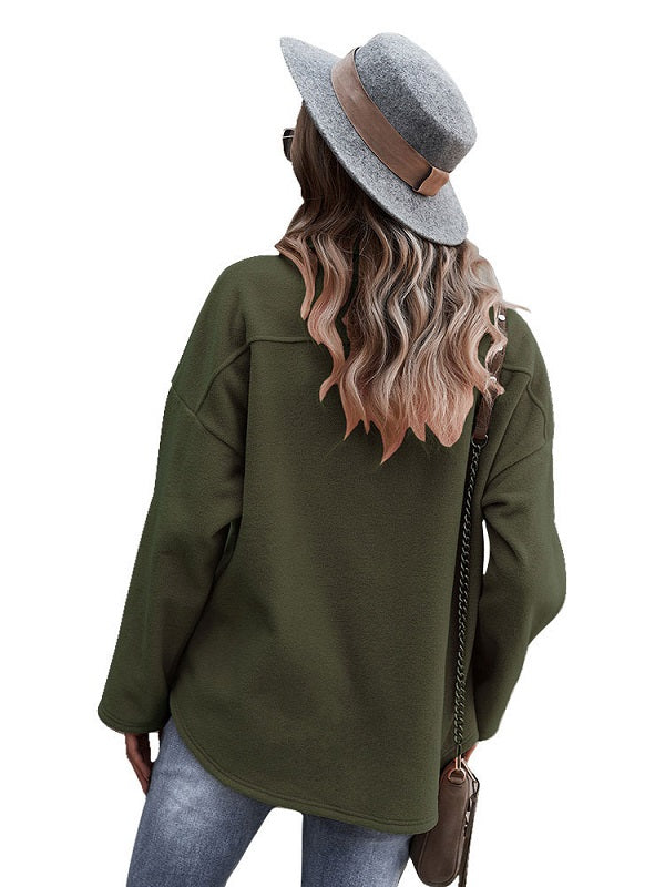 Jacket Turndown Collar Long Sleeves Wind breaker Over Coat
