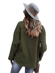 Jacket Turndown Collar Long Sleeves Wind breaker Over Coat