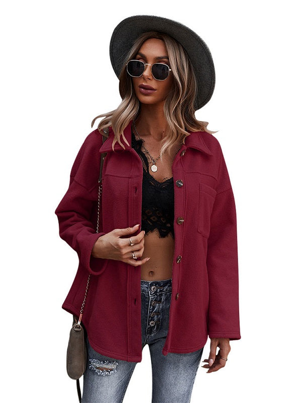 Jacket Turndown Collar Long Sleeves Wind breaker Over Coat