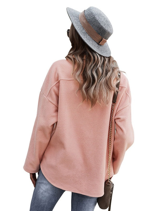 Jacket Turndown Collar Long Sleeves Wind breaker Over Coat