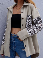 Jacket Turndown Collar Two-Tone Cotton Oversized Overcoat