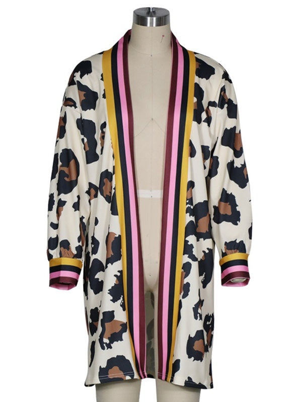 Jackets Halter Printed Oversized Casual Piping Indoor Jacket