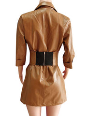 Jackets Turndown Collar Casual Street Wear Leather Jacket