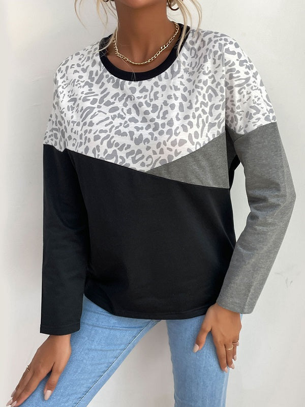 Jewel Neck Long Sleeves Oversized Polyester Sweaters