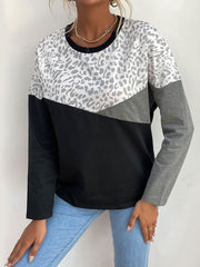 Jewel Neck Long Sleeves Oversized Polyester Sweaters