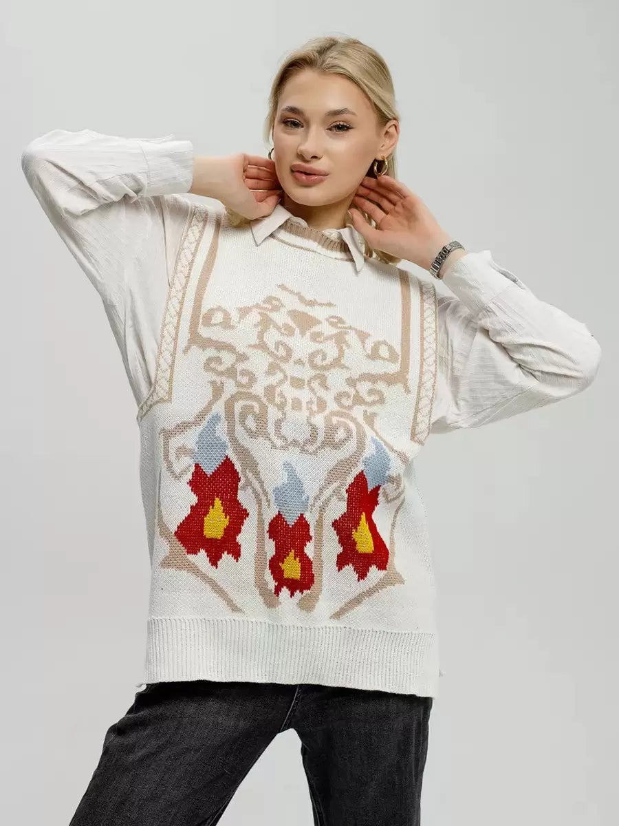 Jewel Neck Solid Sleeveless Polyester Street Wear Sweaters
