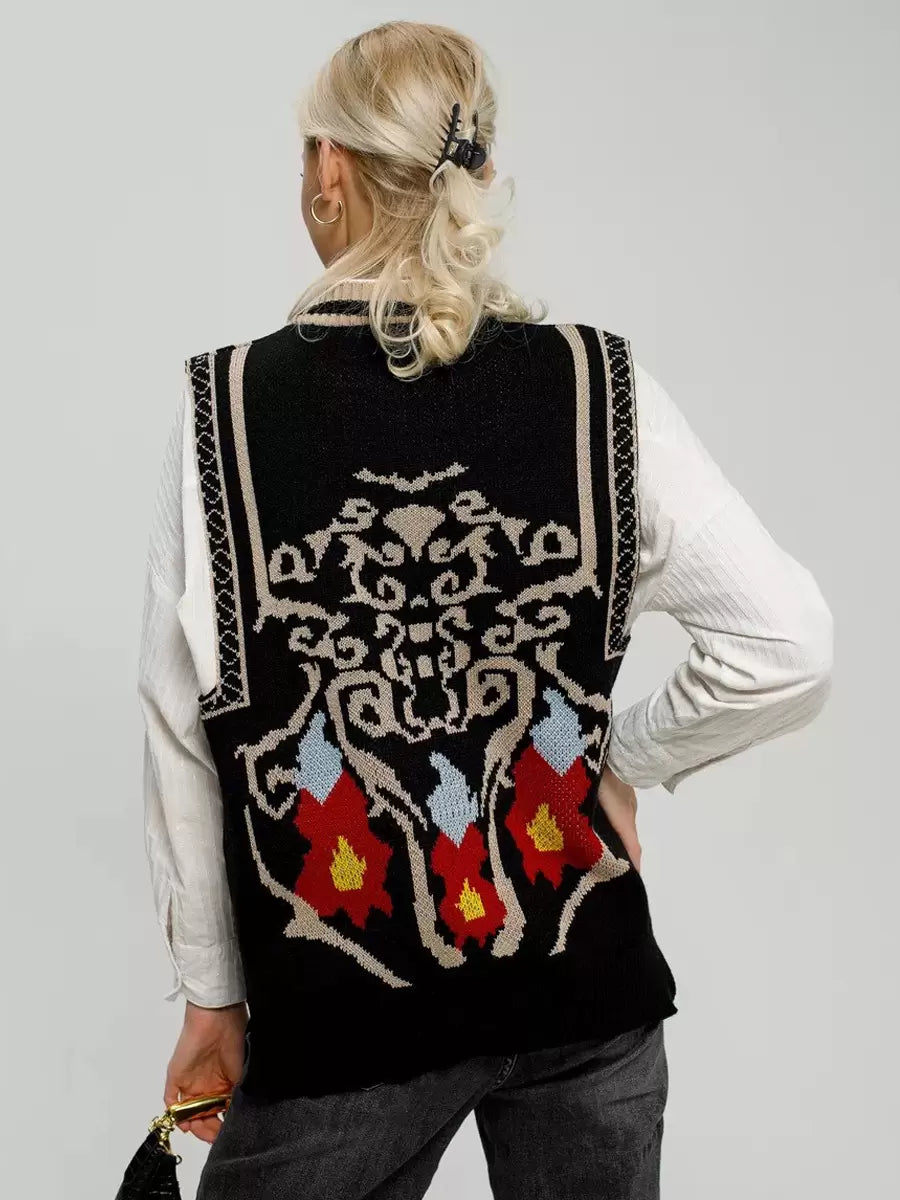 Jewel Neck Solid Sleeveless Polyester Street Wear Sweaters