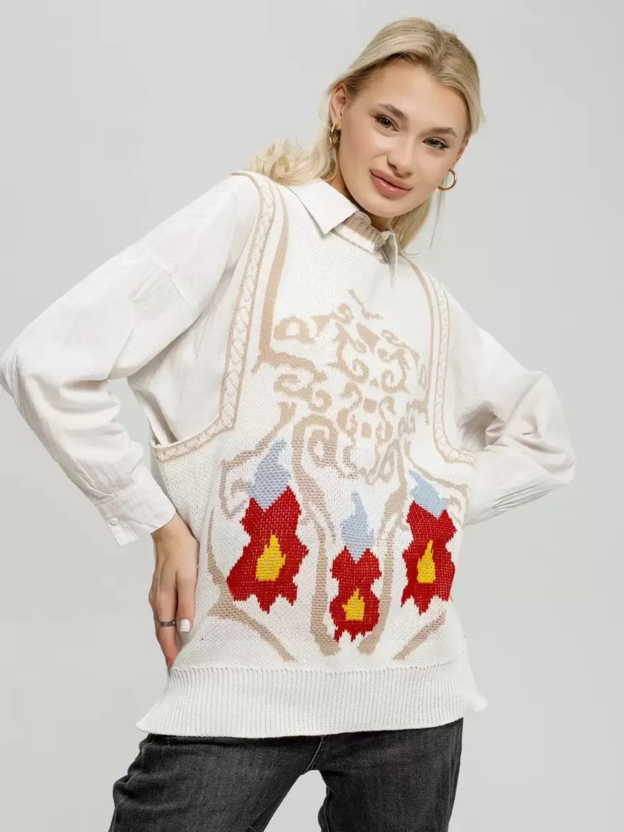 Jewel Neck Solid Sleeveless Polyester Street Wear Sweaters