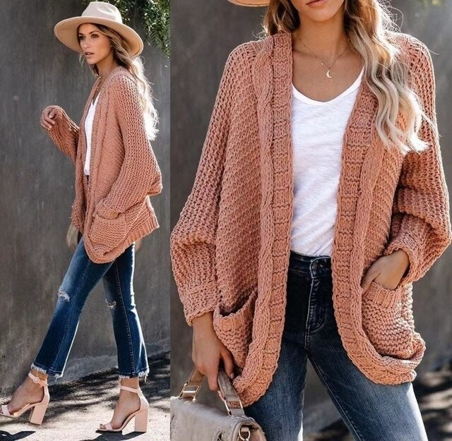 Knitted Swift Solid Color Sweater