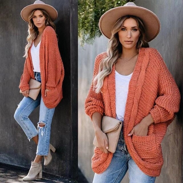 Knitted Swift Solid Color Sweater