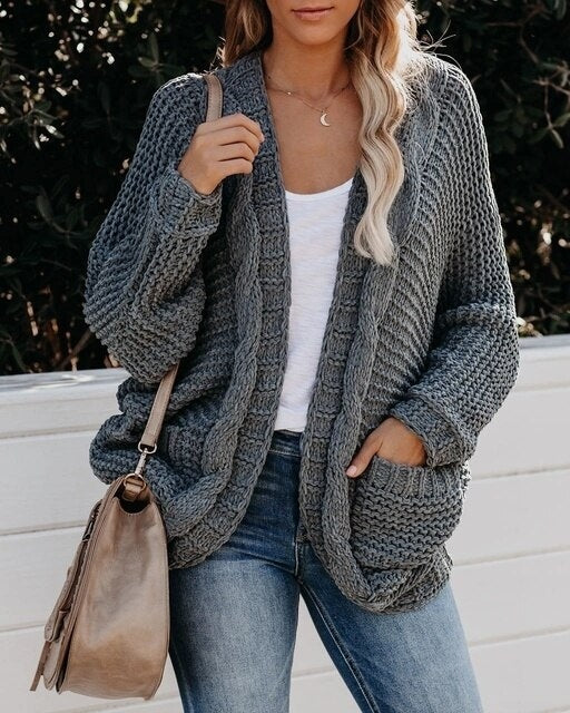 Knitted Swift Solid Color Sweater