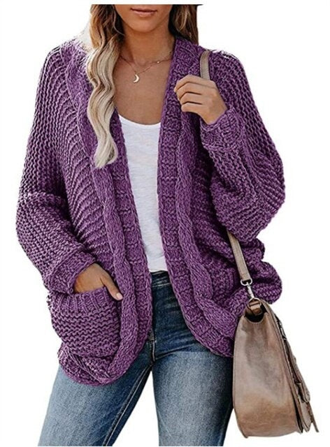 Knitted Swift Solid Color Sweater