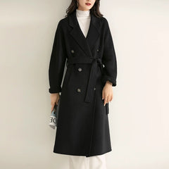 Korean High-end Cashmere Blend Long Split Coat