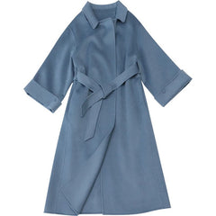 Korean Version Loose Lace-up High-end Wool Outerwear