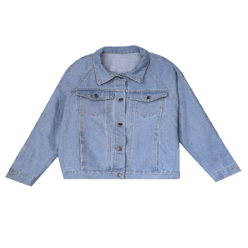 Korean fashion denim jacket long sleeve coat