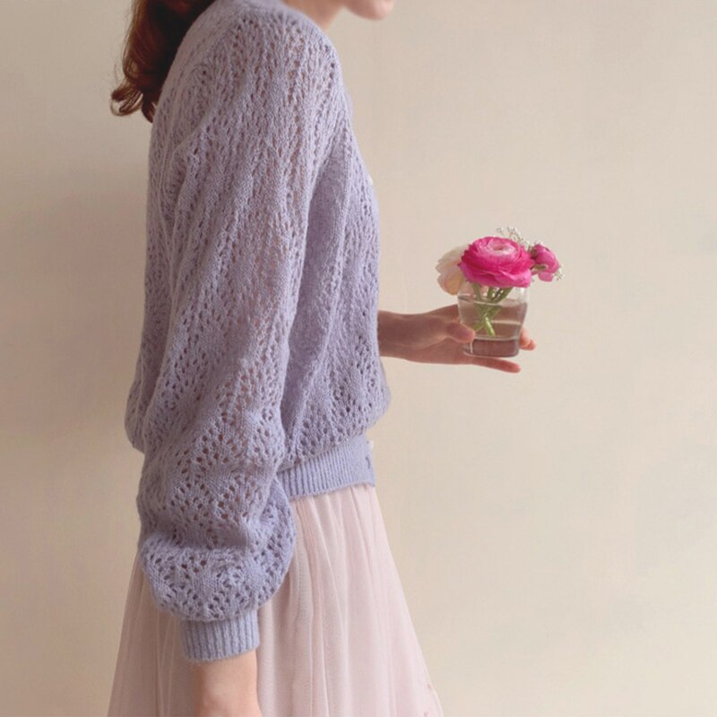 Lantern Long Sleeve Cardigan Blouse