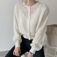 Lantern Long Sleeve Cardigan Blouse