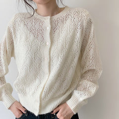 Lantern Long Sleeve Cardigan Blouse