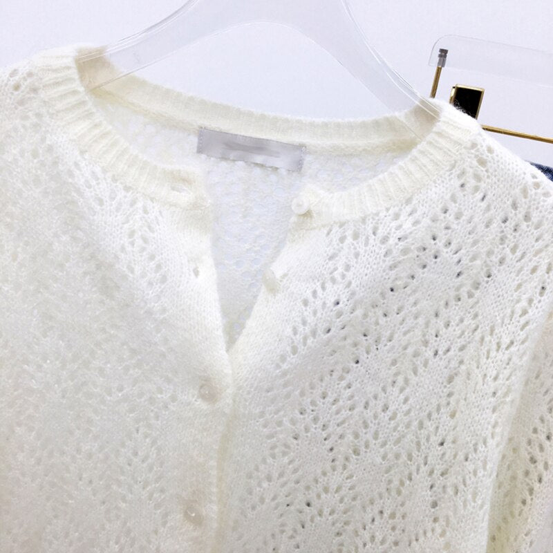 Lantern Long Sleeve Cardigan Blouse