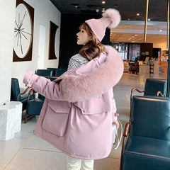 Large Fur Collar Thick Hooded Parkas Jackets Casual Padded Coats