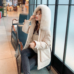 Large Fur Collar Thick Hooded Parkas Jackets Casual Padded Coats