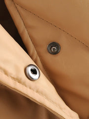 Leather Jewel Neck Long Sleeve Short Jackets