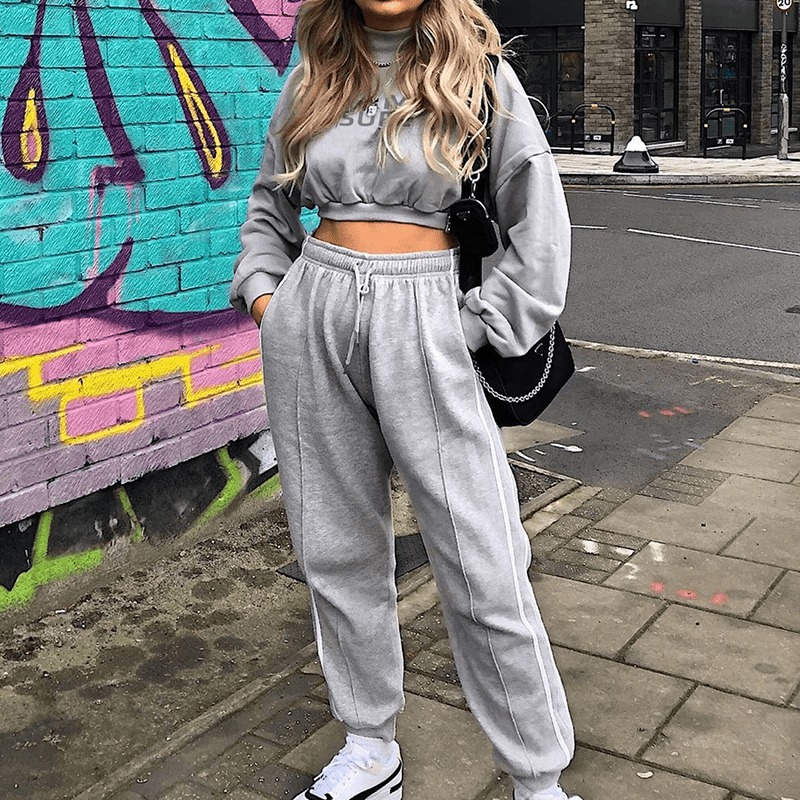 Letter Print Casual Workout Sweatshirt