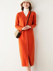 Long Cashmere Cardigan Coat Loose Sweater
