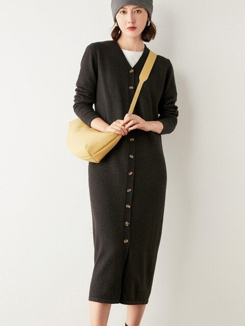 Long Cashmere Cardigan Coat Loose Sweater