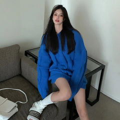 Long Sleeve Casual Hooded Collar Loose Sweater