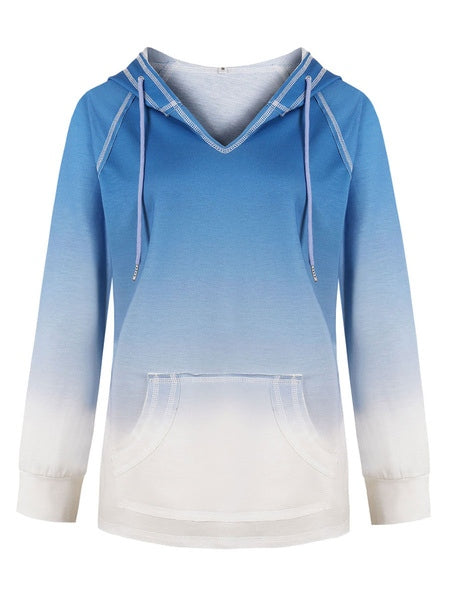 Long Sleeve Drawstring Hooded Sweatshirt With Pockets