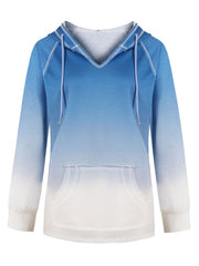 Long Sleeve Drawstring Hooded Sweatshirt With Pockets
