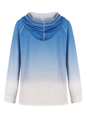 Long Sleeve Drawstring Hooded Sweatshirt With Pockets