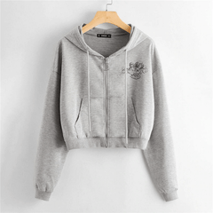 Long Sleeve Drop Shoulder Crop Casual Sweatshirts