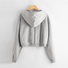 Long Sleeve Drop Shoulder Crop Casual Sweatshirts