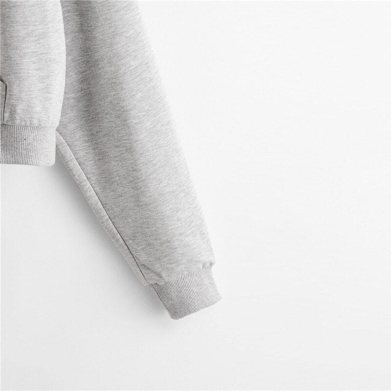 Long Sleeve Drop Shoulder Crop Casual Sweatshirts