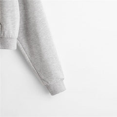 Long Sleeve Drop Shoulder Crop Casual Sweatshirts