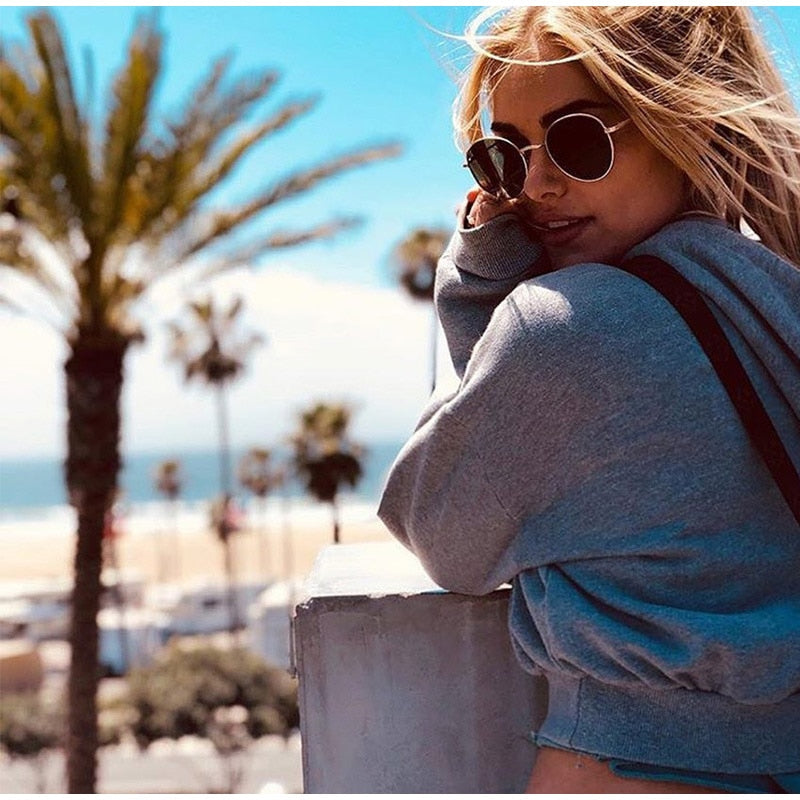 Long Sleeve Lace Up Hoodies Sweatshirt